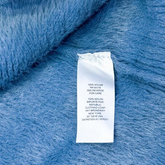 Truth by Republic Blue Fuzzy Mock Neck Sweater - Medium - Picture 7 of 8